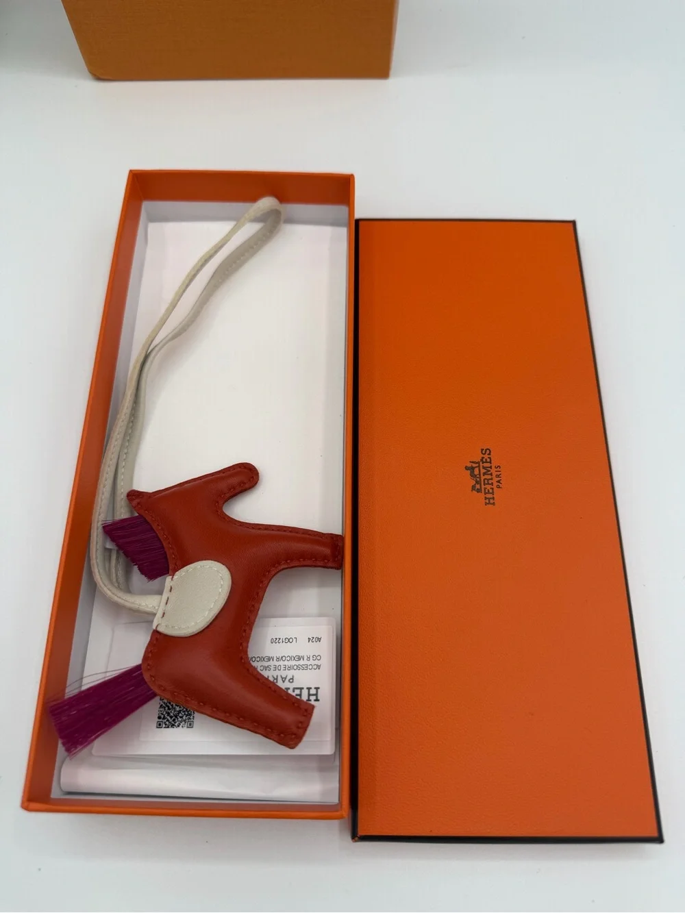 Hermès Rodeo Horse Bag Charm in Orange, Fuchsia, and Cream🔥 - Picture 1 of 3
